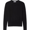 Women's Essential Cashmere Crew Neck Sweater, Black - Sweaters - 1 - thumbnail