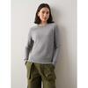 Women's Essential Cashmere Crew Neck Sweater, Grey Heather - Sweaters - 2