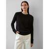 Women's Essential Cashmere Crew Neck Sweater, Black - Sweaters - 2