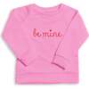The Organic Embroidered Pullover Sweatshirt, Malibu Pink Be Mine - Sweatshirts - 1 - thumbnail