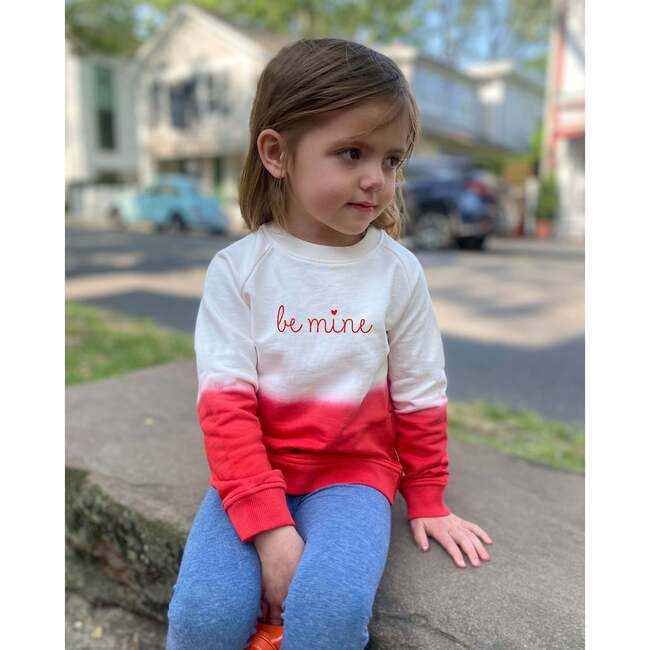 The Organic Embroidered Pullover Sweatshirt, Poppy Dip Dye Be Mine - Sweatshirts - 2