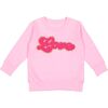 Love Script Patch Valentine's Day Sweatshirt, Pink - Sweatshirts - 1 - thumbnail