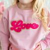 Love Script Patch Valentine's Day Sweatshirt, Pink - Sweatshirts - 2