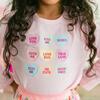 Candy Hearts Valentine's Day Long Sleeve Shirt, Pink - Shirts - 2