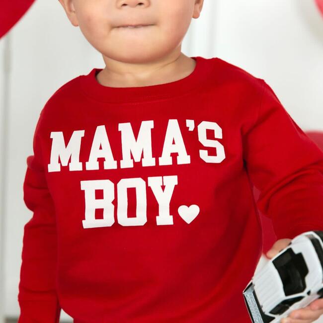 Mama's Boy Valentine's Day Sweatshirt, Red - Sweatshirts - 2