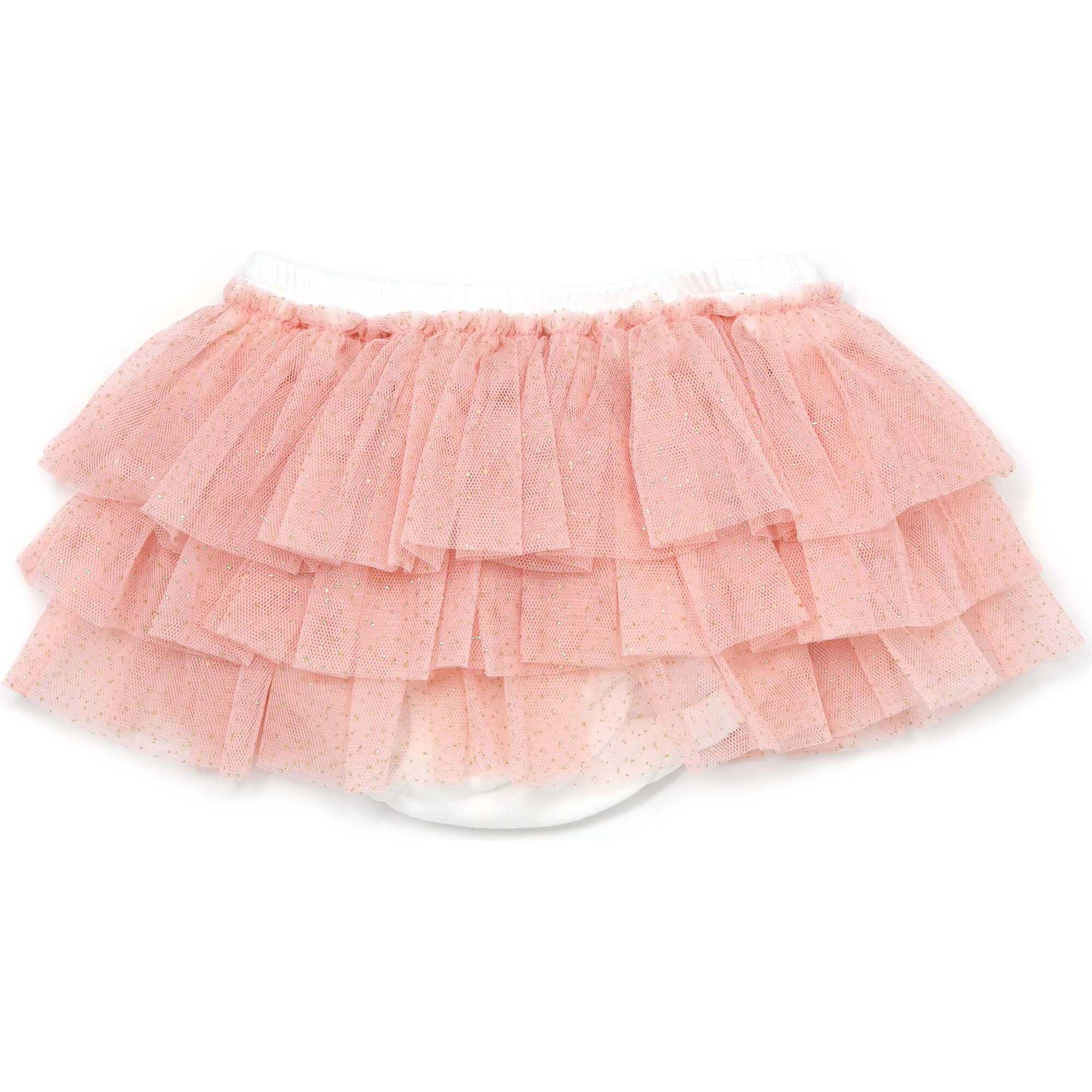 Layered Frill Tutu Tushie, Pale Pink/Gold - Skirts - 1