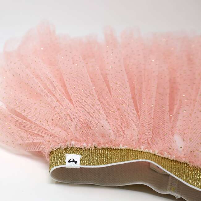 Gold Band Layered Frill Tutu Skirt, Pale Pink/Gold - Skirts - 3