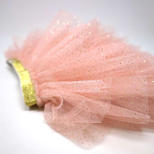 Gold Band Layered Frill Tutu Skirt, Pale Pink/Gold - Skirts - 4