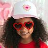 Multi Heart Patch Trucker Hat, Pink/White - Hats - 2
