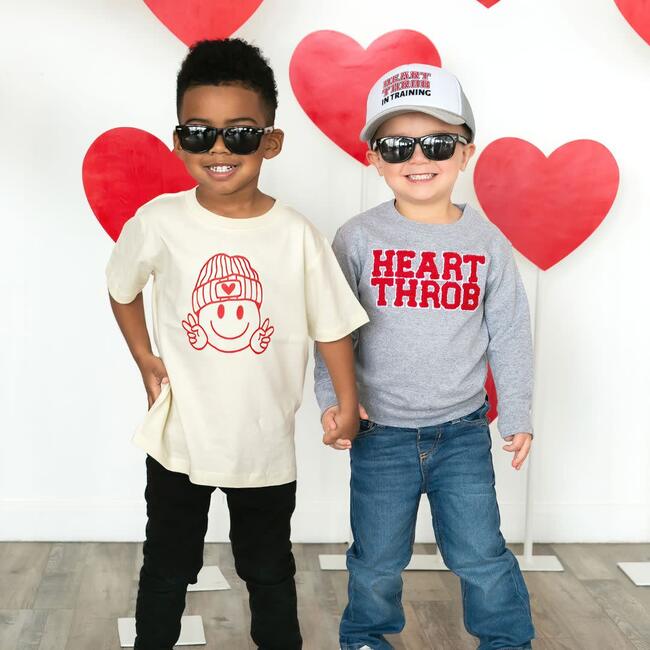 Heart Throb in Training Valentine's Day Trucker Hat, Grey - Hats - 4