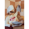 Women's Je T'aime Crew Neck Drop Shoulder Sweater, White - Sweaters - 2