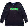 Wave Line Long Sleeve Tee, Black - Sweatshirts - 1 - thumbnail