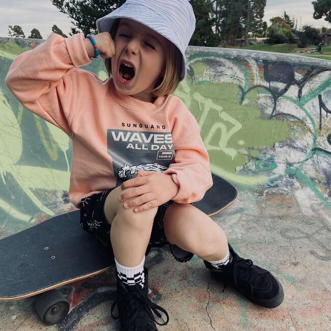 Waves Sweatshirt, Orange Sherbet - Sweatshirts - 2