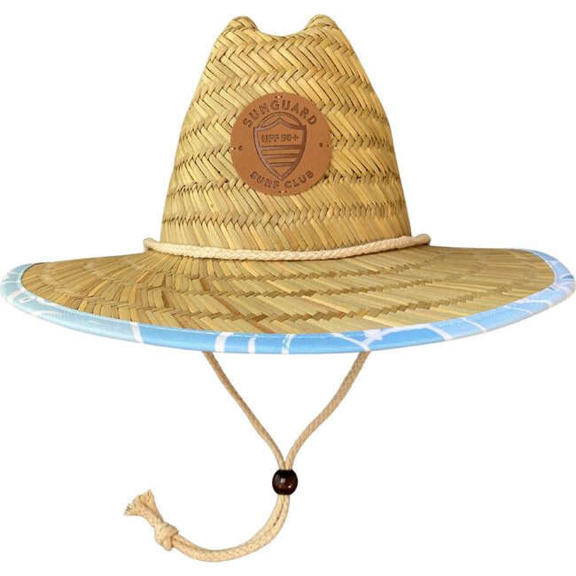 Lifeguard Straw Hat, Blue Monstera
