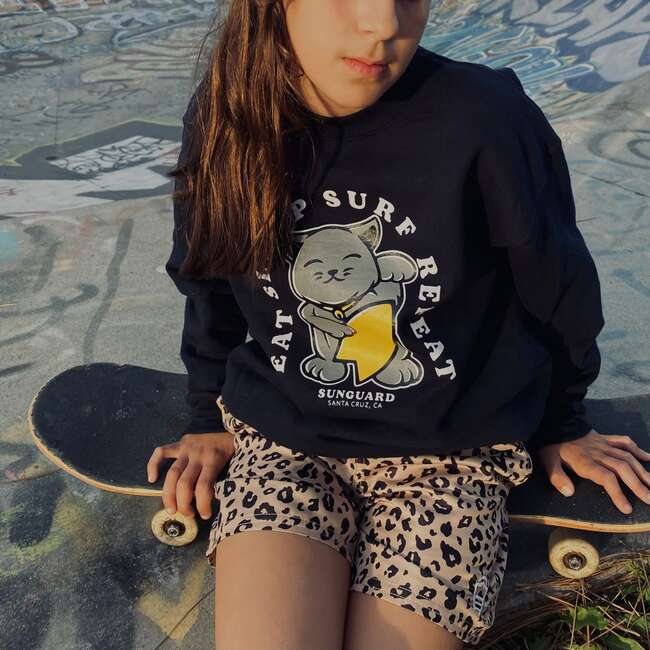 Surf Cat Sweatshirt, Navy - Sweatshirts - 2