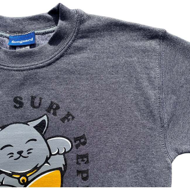 Surf Cat Sweatshirt, Dark Heather Grey - Sweatshirts - 2