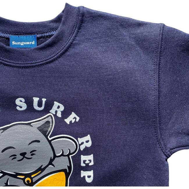 Surf Cat Sweatshirt, Navy - Sweatshirts - 3