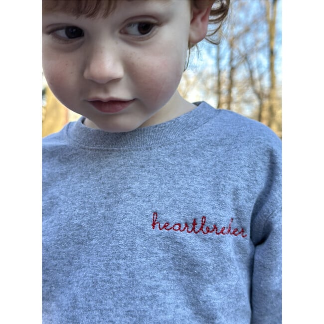 "heartbreaker" Classic Crewneck Fleece, Heather Gray - Sweatshirts - 4