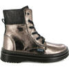 Lace Up Leather Boots, Grey Schist Metallic - Boots - 1 - thumbnail