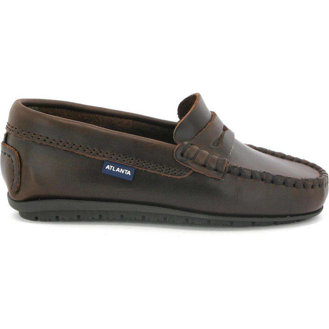 Penny Mocassins, Dark Brown Pull Up Leather - Loafers - 1