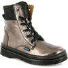 Lace Up Leather Boots, Grey Schist Metallic - Boots - 2