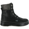 Nubuck Leather Lace Up Boots, Black - Boots - 1 - thumbnail