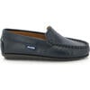 Plain Mocassins, Dark Blue Smooth Leather - Loafers - 1 - thumbnail