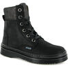 Nubuck Leather Lace Up Boots, Black - Boots - 2