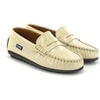 Patent Leather Penny Mocassins, Beige - Loafers - 3