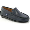 Plain Mocassins, Dark Blue Smooth Leather - Loafers - 2