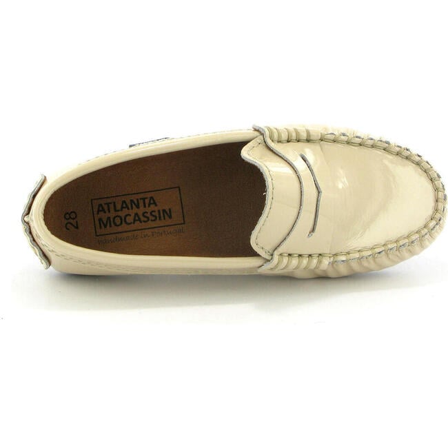 Patent Leather Penny Mocassins, Beige - Loafers - 5