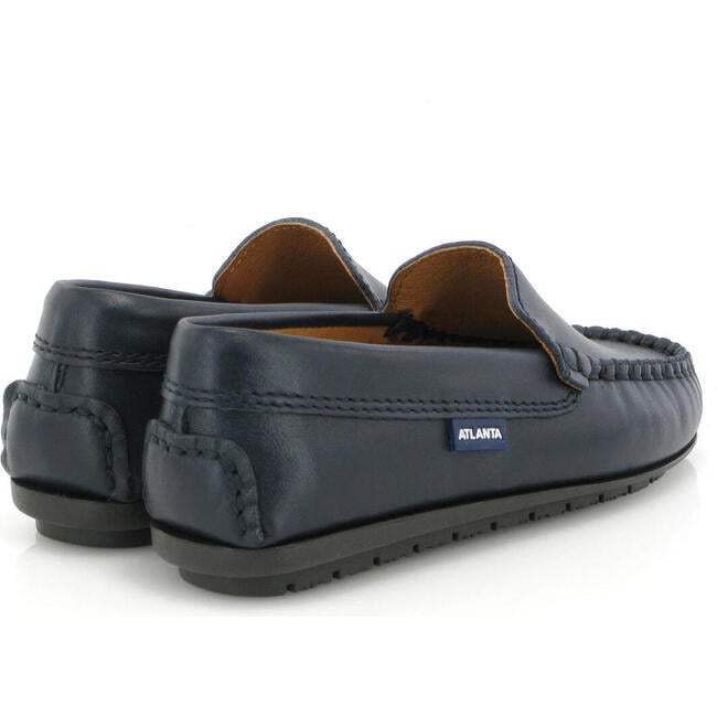 Plain Mocassins, Dark Blue Smooth Leather - Loafers - 4