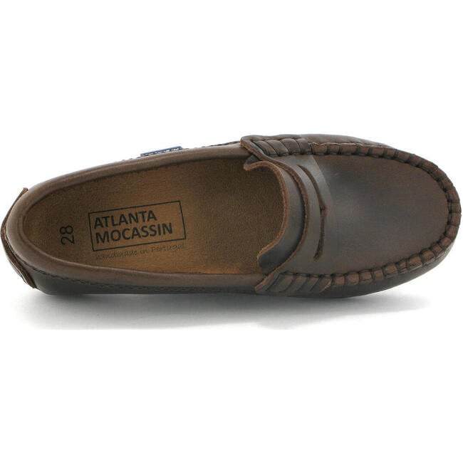 Penny Mocassins, Dark Brown Pull Up Leather - Loafers - 5