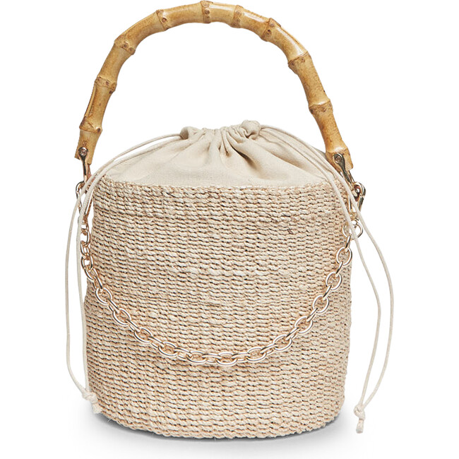 Women's Ling Woven Abaca Bucket Bag, Natural