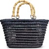 Women's Lea Woven Raffia Net Tote, Black - Bags - 1 - thumbnail