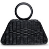 Women's Aiko Bracelet Top Handle Wicker Clutch, Black - Bags - 1 - thumbnail