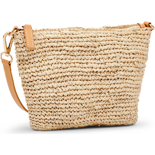 Women's Harley Leather Strap Small Woven Raffia Bag, Natural - Bags - 2