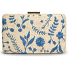 Women's Hana Hand-Embroidered Chain Strap Raffia Clutch, Blue - Bags - 1 - thumbnail