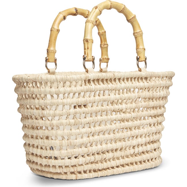 Women's Lea Woven Raffia Net Tote, Natural - Bags - 3