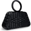 Women's Aiko Bracelet Top Handle Wicker Clutch, Black - Bags - 3