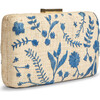 Women's Hana Hand-Embroidered Chain Strap Raffia Clutch, Blue - Bags - 3