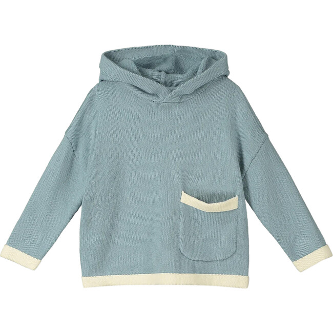 Tegan Sweater, Dusty Blue/Ivory Knit
