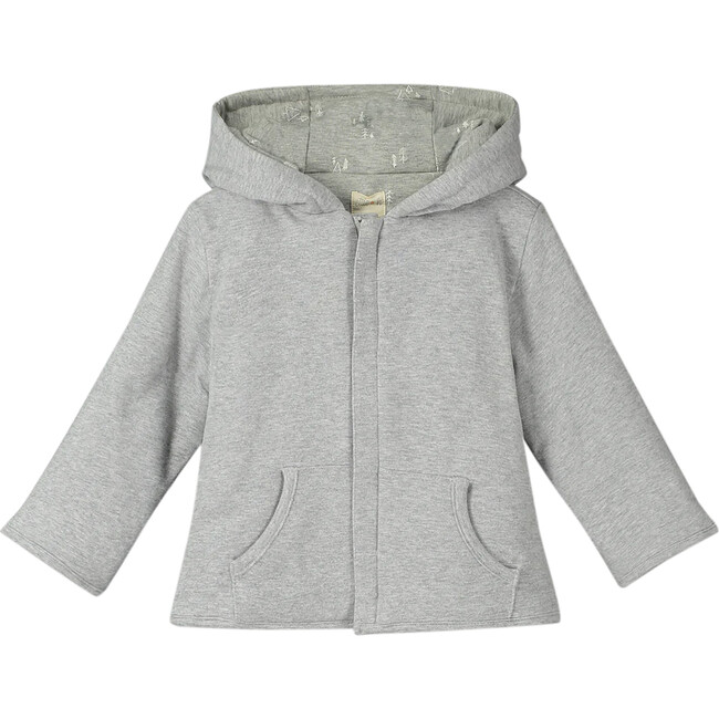 Austell Zipped Hooded Top, Grey Jersey/Trees