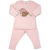 Quilted Bird Two Piece Set, Pale Pink - Mixed Apparel Set - 1 - thumbnail