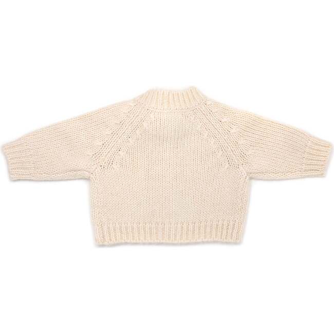 Scandi Bow Cardigan, Heather Cream - Cardigans - 2