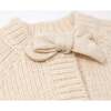 Scandi Bow Cardigan, Heather Cream - Cardigans - 3