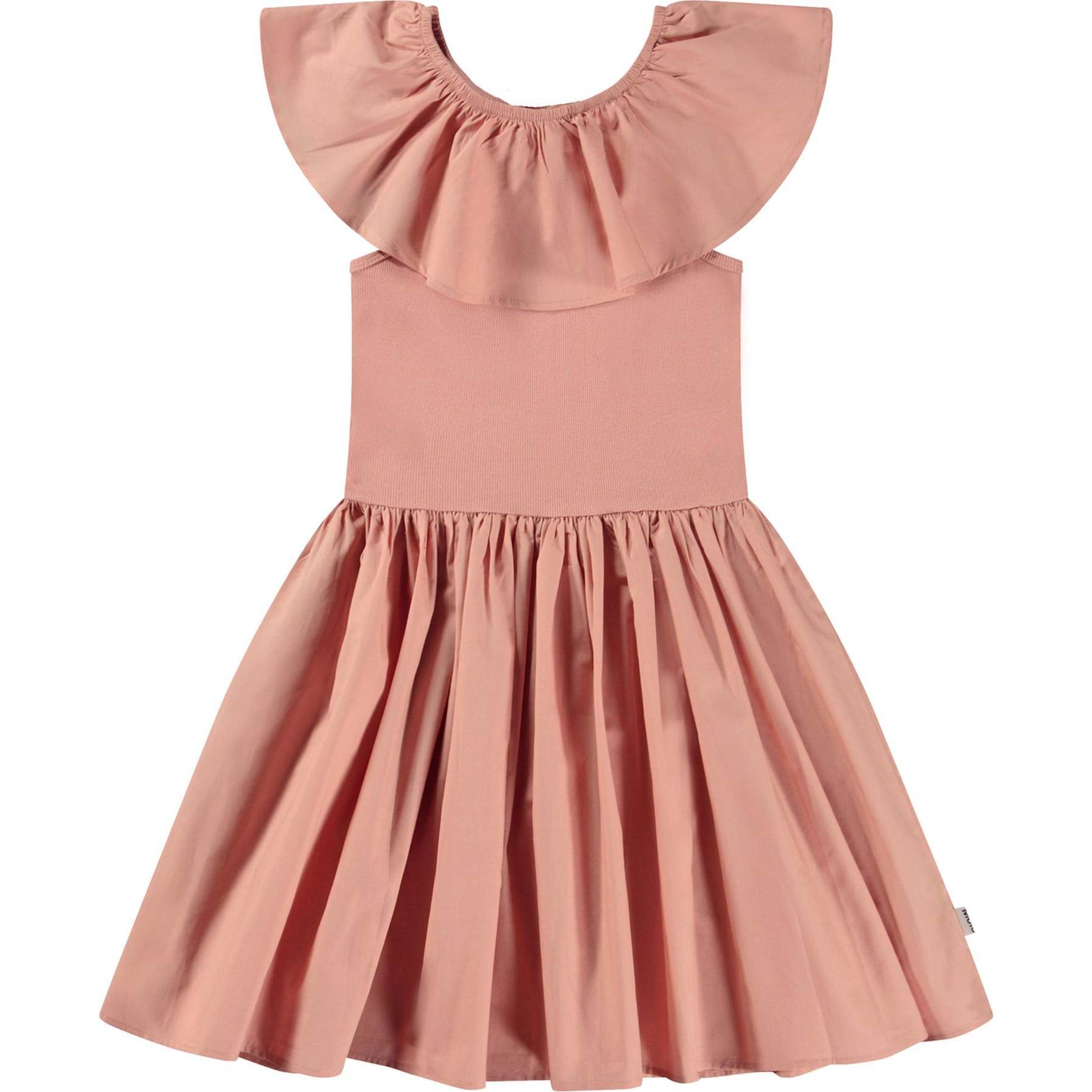 Organic Cotton Ruffle Dress, Pink - Dresses - 1
