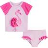 Short Sleeve Rashguard Set , Pink Flamingo - Rash Guards - 1 - thumbnail