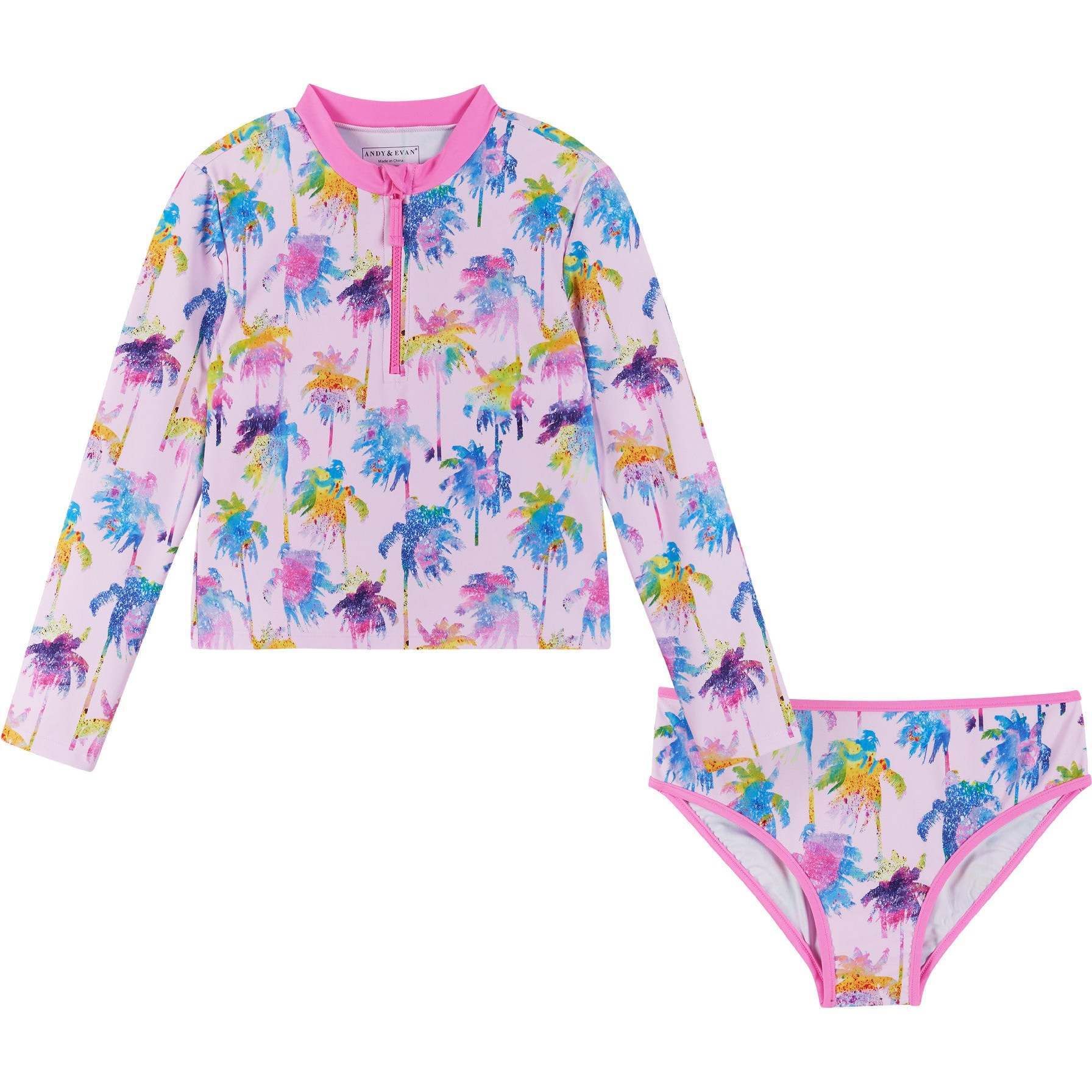 Rashguard Set , Palm Tree Print - Rash Guards - 1
