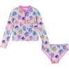 Rashguard Set , Palm Tree Print - Rash Guards - 1 - thumbnail